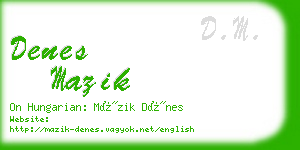 denes mazik business card